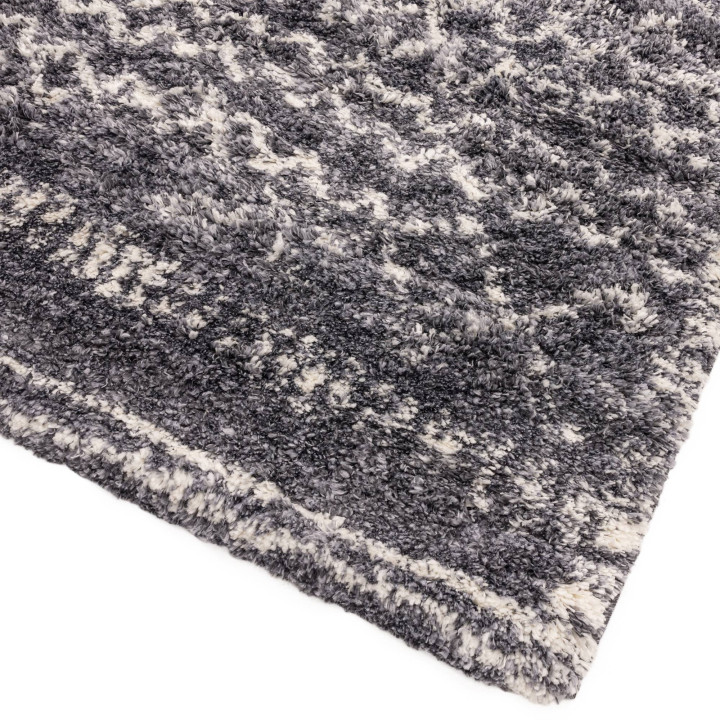 Tappeto Alto geometrico grigio e bianco 200x290