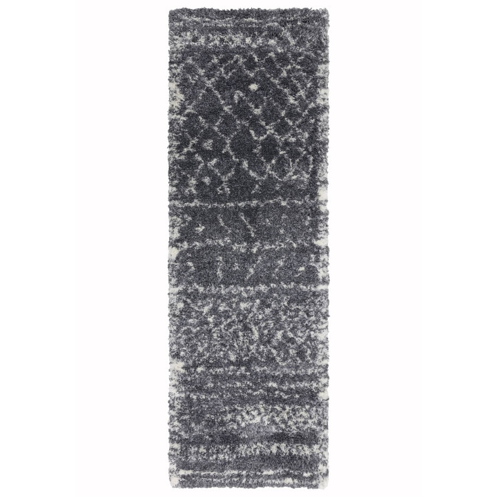 Tappeto Alto geometrico grigio e bianco 200x290