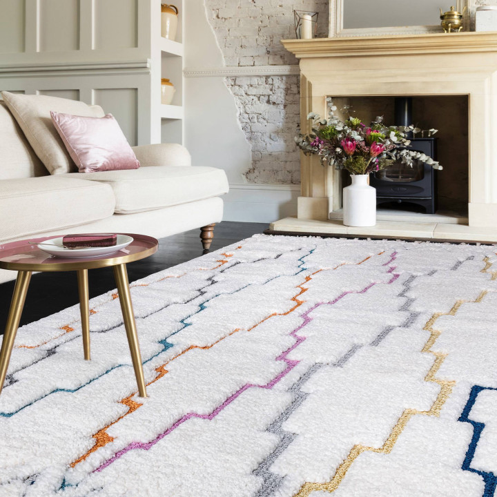 Tappeto Ariana geometrico beige e ocra 160x230 c