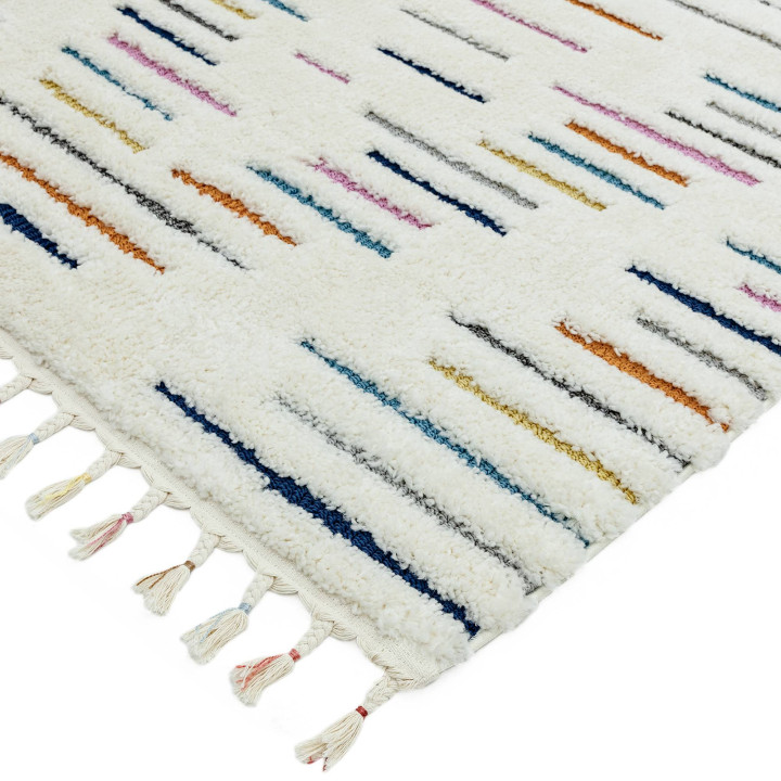 Tappeto Ariana geometrico avorio e blu 200x290 c