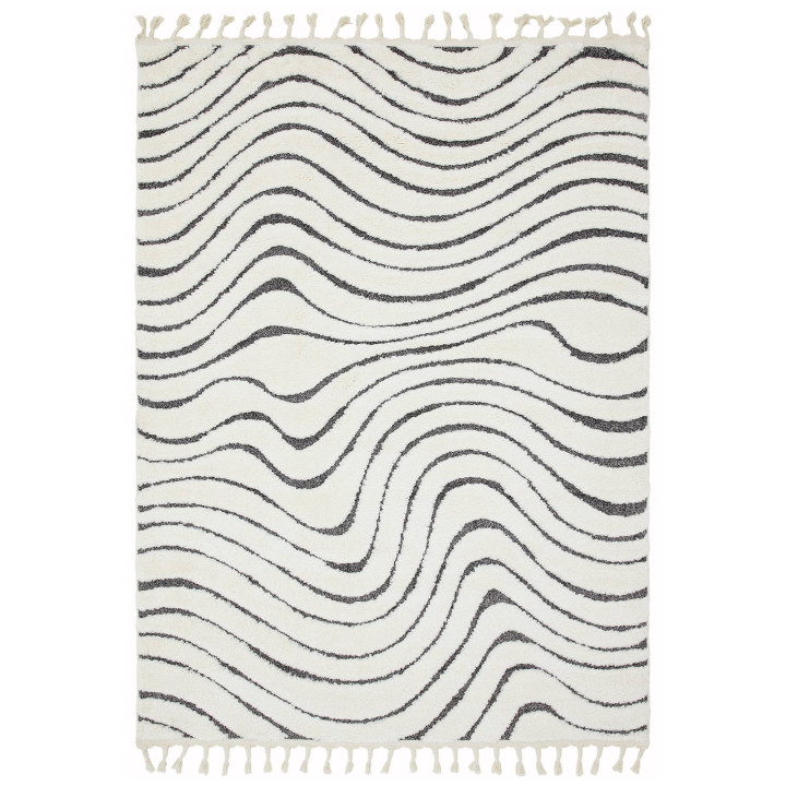 Rug Ariana geometric white dark grey 160x230 cm