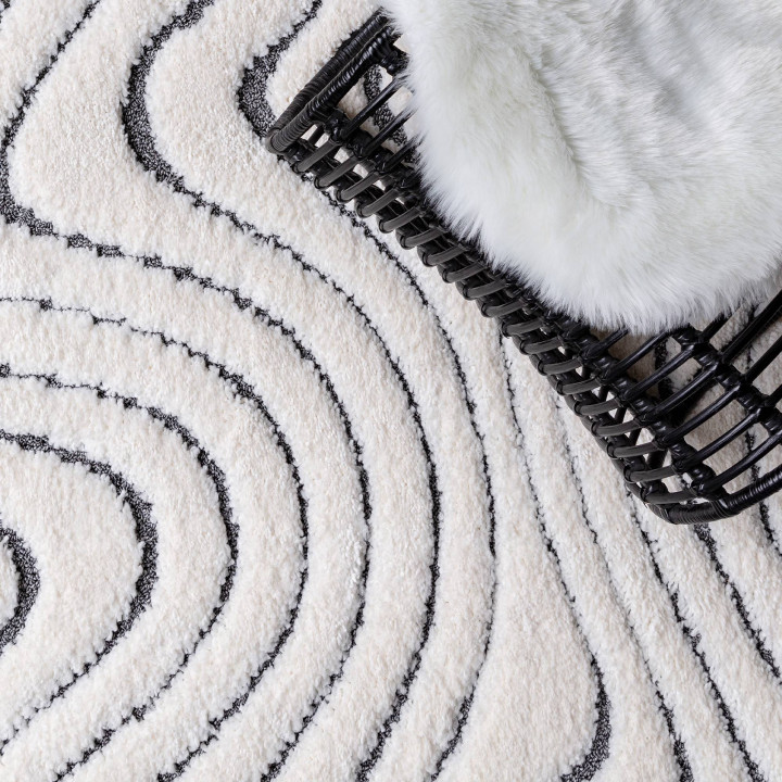Rug Ariana geometric ivory dark grey 200x290 cm