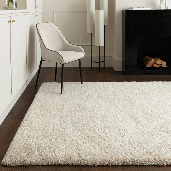 Rug Atlas plain cream white 200x290 cm