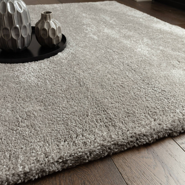 Rug Atlas plain light grey silver 80x150 cm