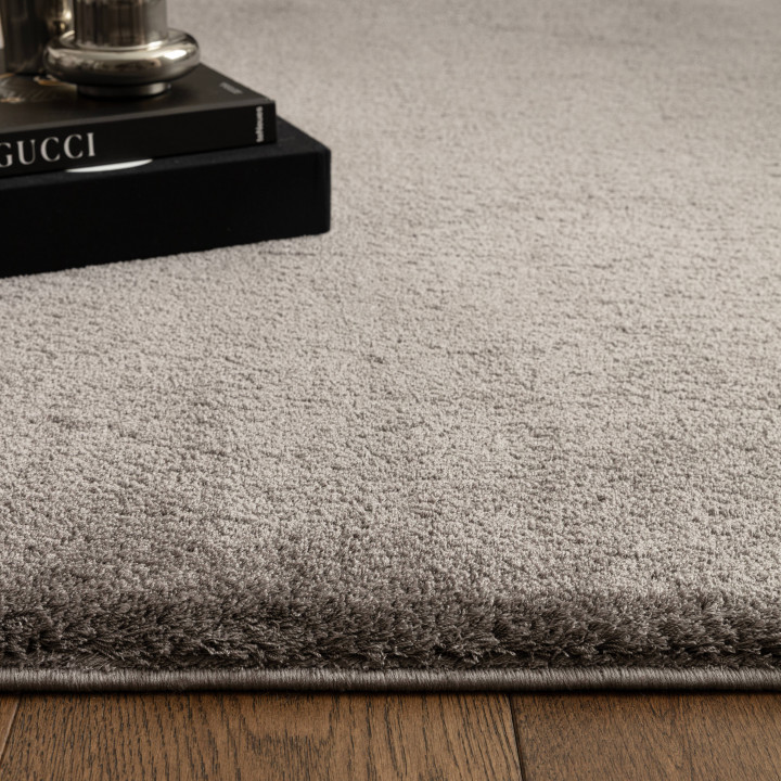 Rug Como plain dark grey charcoal 80x150 cm