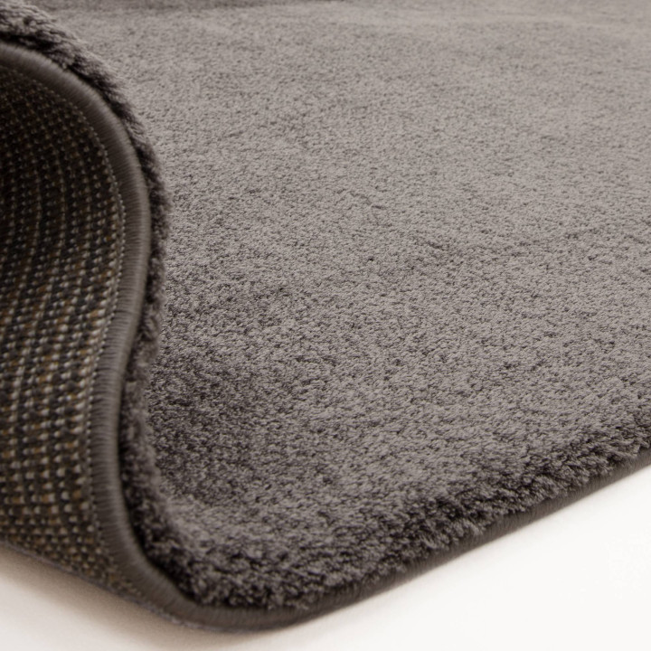 Rug Como plain dark grey charcoal 200x290 cm