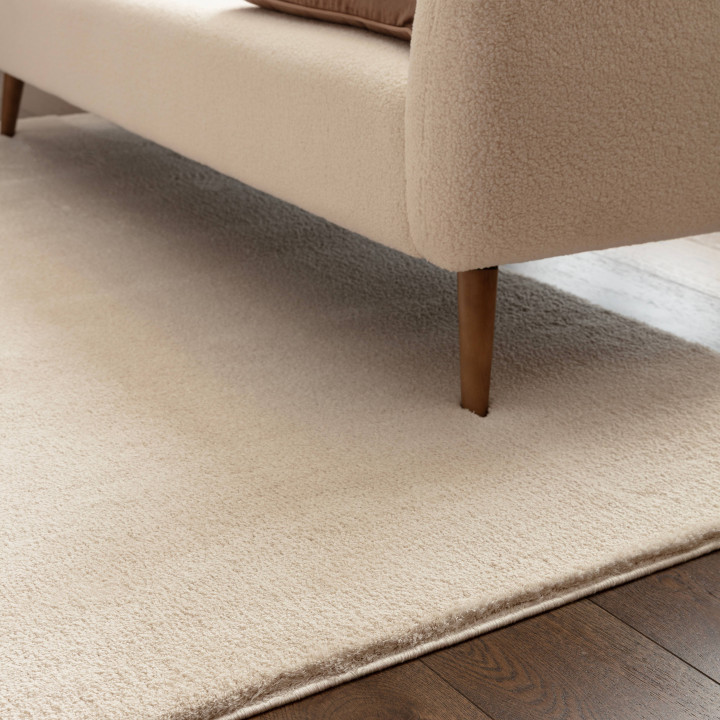 Rug Como plain cream white 200x290 cm