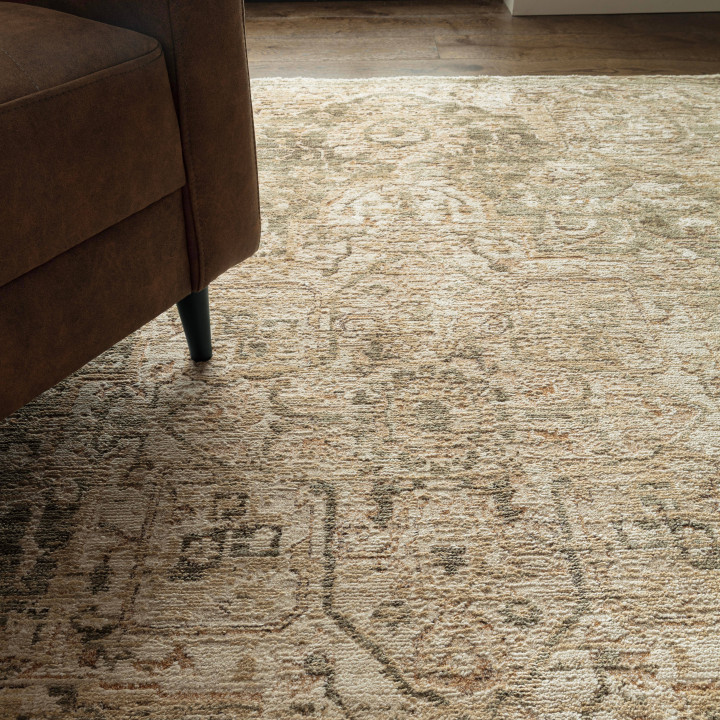 Tappeto Heriz medaglione beige e grigio tortora