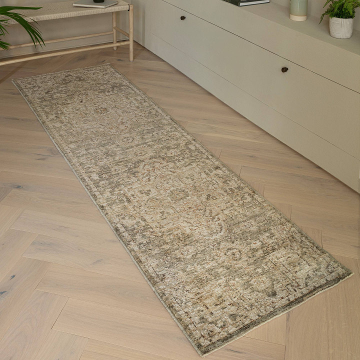 Tappeto Heriz medaglione beige e grigio tortora