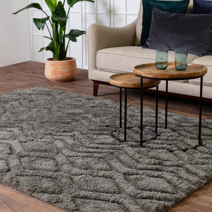 Rug Harrison geometric grey silver 120x170 cm