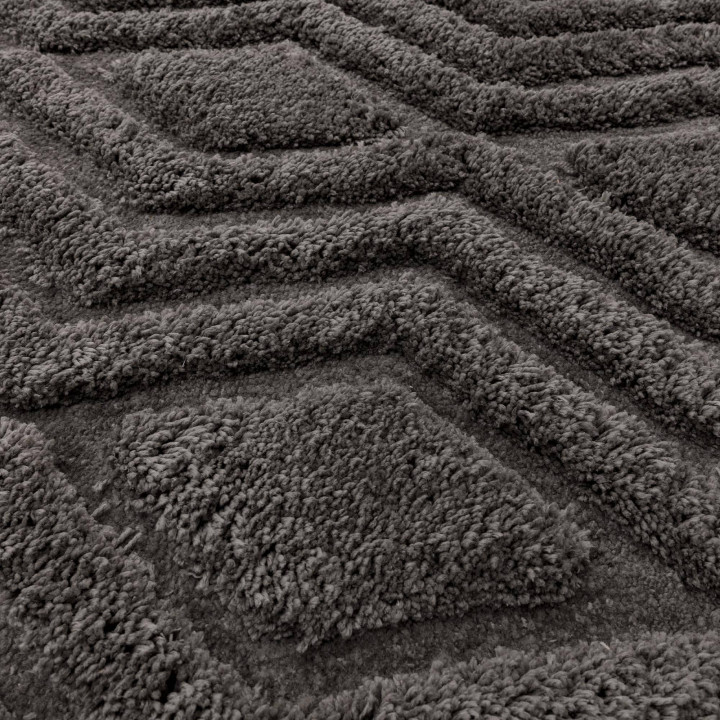 Rug Harrison geometric dark grey silver 160x230