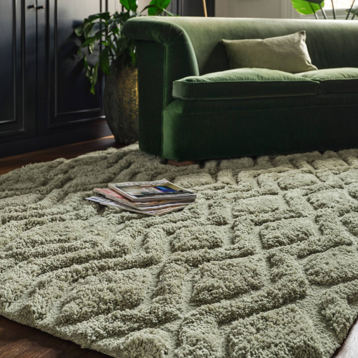 Tappeto Harrison geometrico verde oliva 120x170