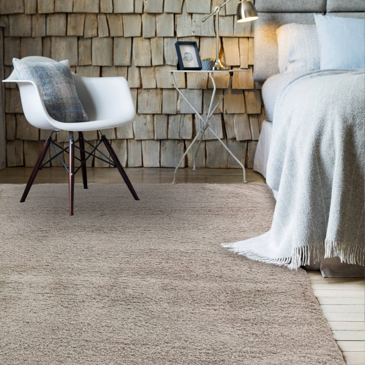 Rug Lulu Soft Touch plain beige taupe 120x170 cm