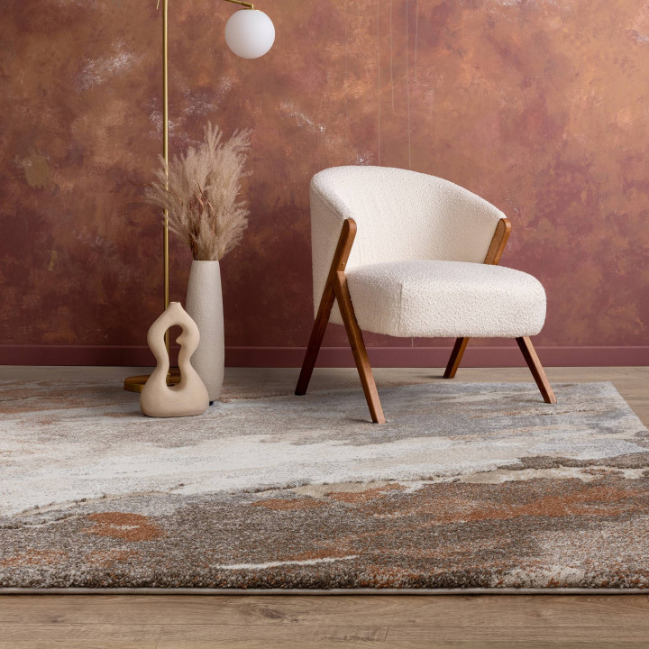 Tappeto Mirage astratto rame e tortora 160x230 c