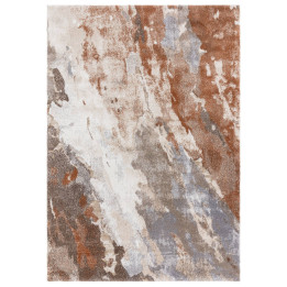 Rug Mirage abstract copper orange beige grey whi