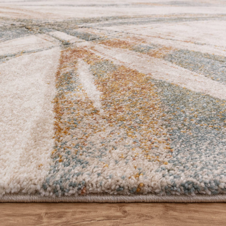 Rug Mirage abstract beige blue copper grey 120x1