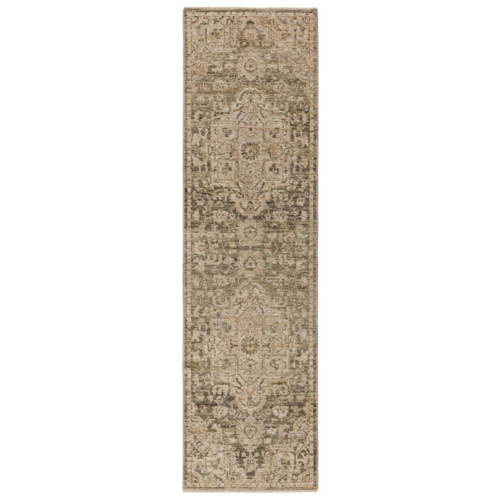 Tappeto Heriz medaglione floreale beige e tortor