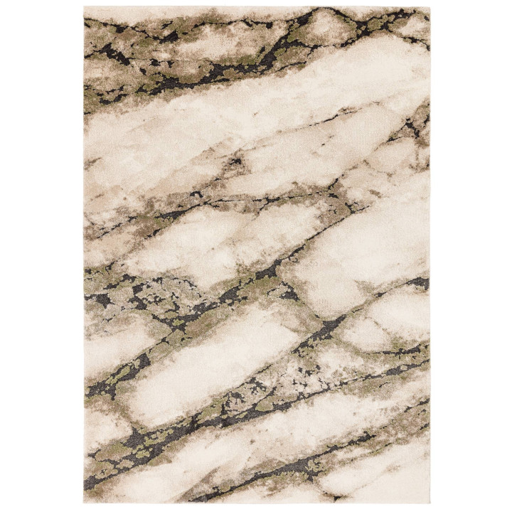 Rug Mirage abstract beige olive green dark grey
