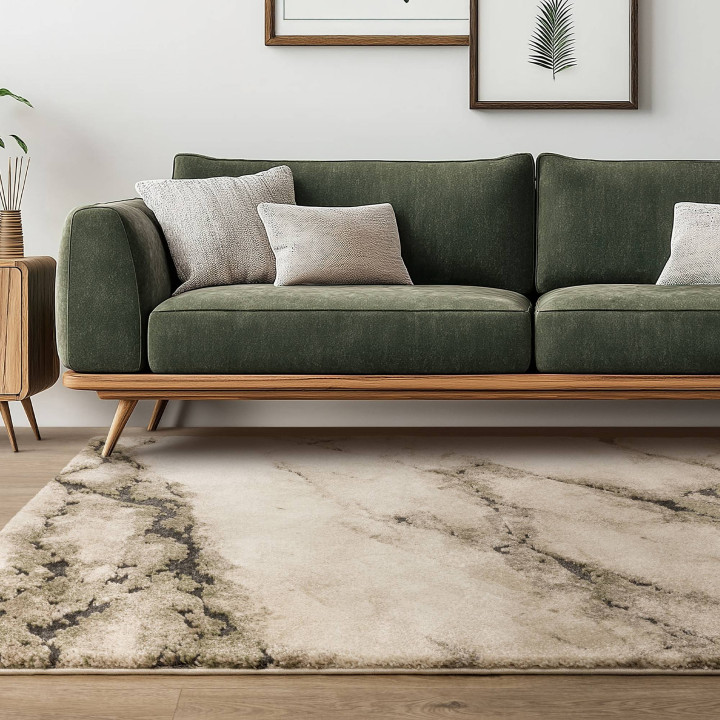 Tappeto Mirage astratto verde oliva e beige 200x