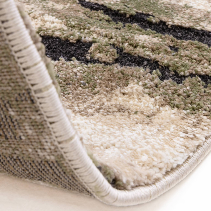 Rug Mirage abstract olive green beige dark brown