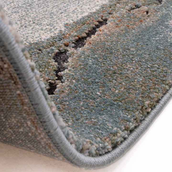 Tappeto Mirage astratto blu e beige 80x150 cm