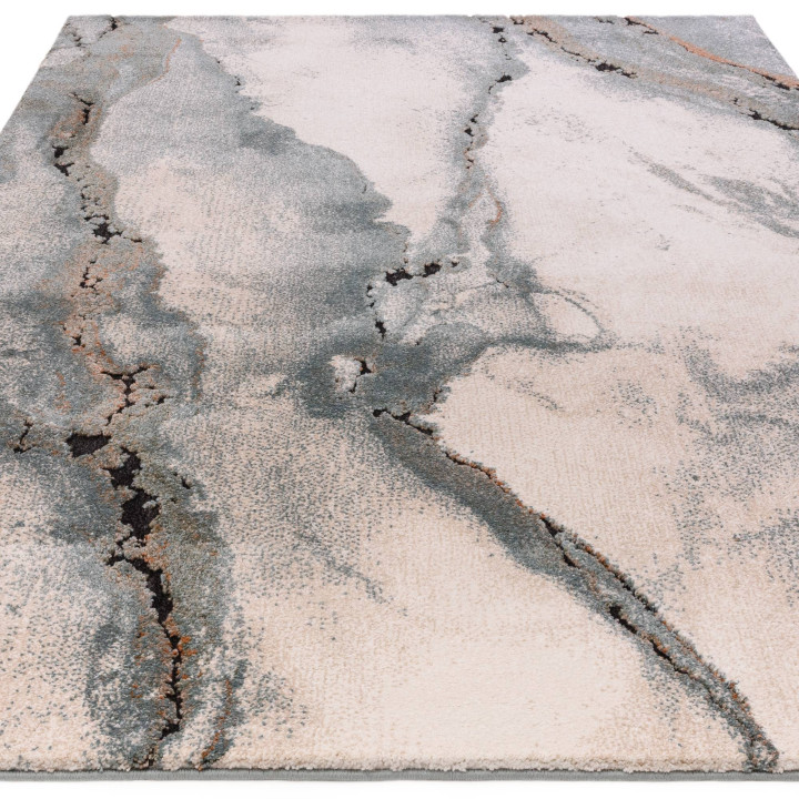 Rug Mirage abstract blue beige brown grey 160x23