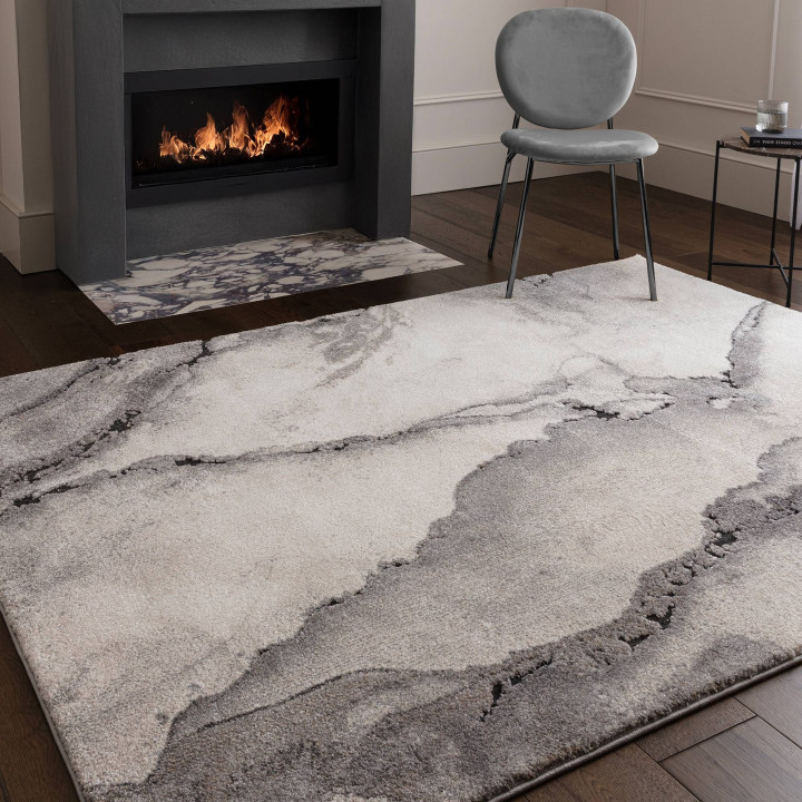 Rug Mirage abstract grey light grey dark grey be
