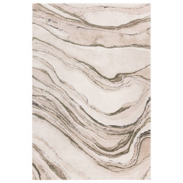 Rug Mirage abstract olive green beige ecru 80x15