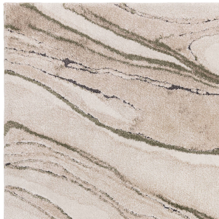 Tappeto Mirage astratto verde oliva e beige 80x1