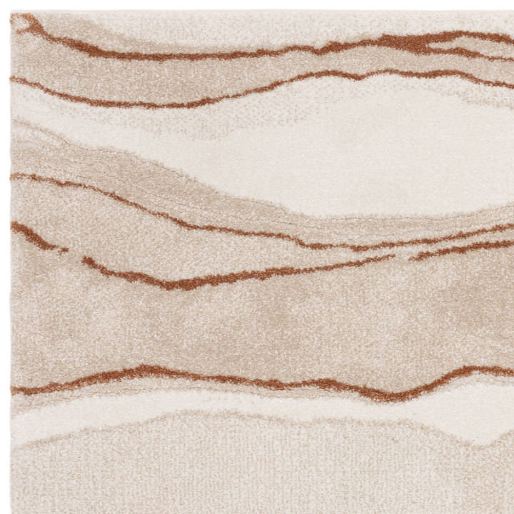 Tappeto Mirage astratto beige e rame 80x150 cm