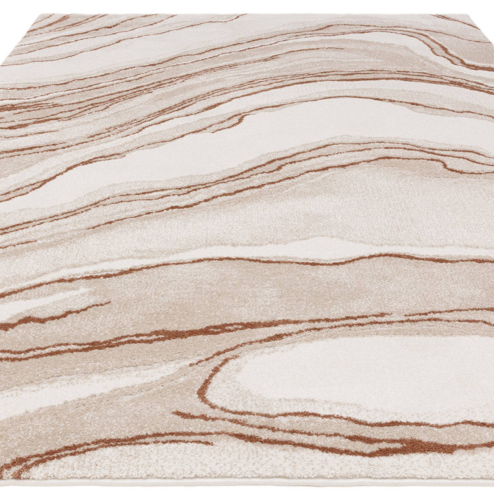Rug Mirage abstract beige white copper 120x170 c