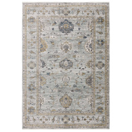 Rug Jasper floral with medallion light blue grey