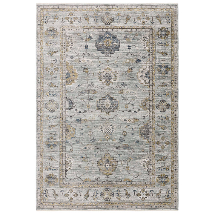 Tappeto Jasper medaglione floreale blu chiaro e
