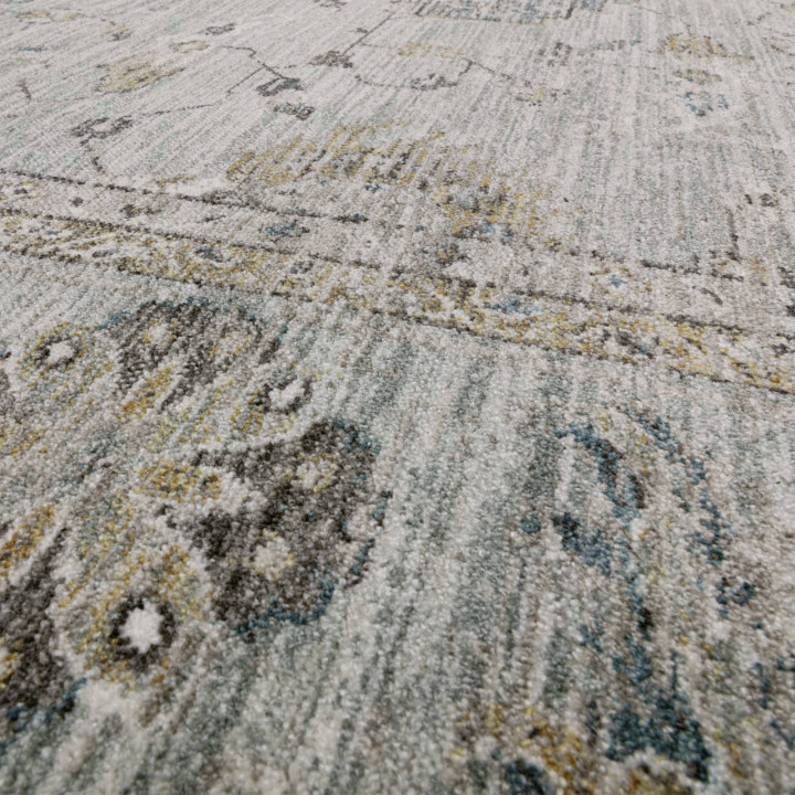 Tappeto Jasper medaglione floreale blu chiaro e