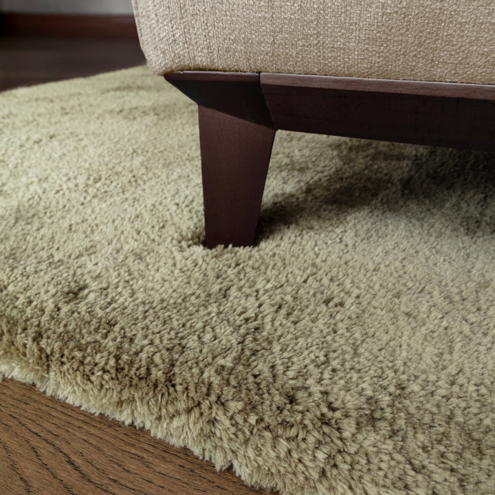Rug Opulence plain olive green sage green 80x150