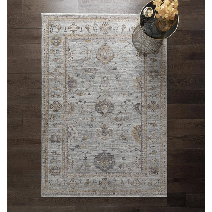 Tappeto Jasper floreale grigio e blu 200x300 cm