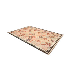 Kilim 200x297 Cm Kilim Afgano, Lana Cardata A Mano, Ordito