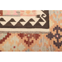 Kilim 200x297 Cm Kilim Afgano, Lana Cardata A Mano, Ordito