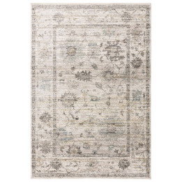 Tappeto Jasper floreale beige e grigio 80x160 cm