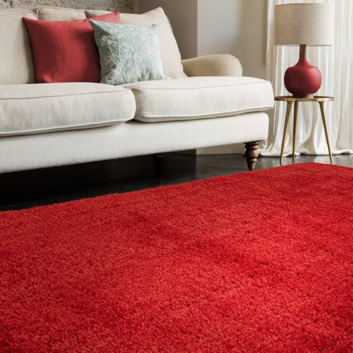Rug Payton plain dark red red 120x170 cm