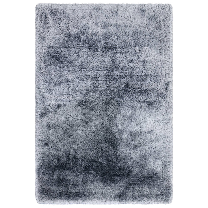 Rug Plush plain light blue dark blue grey Square