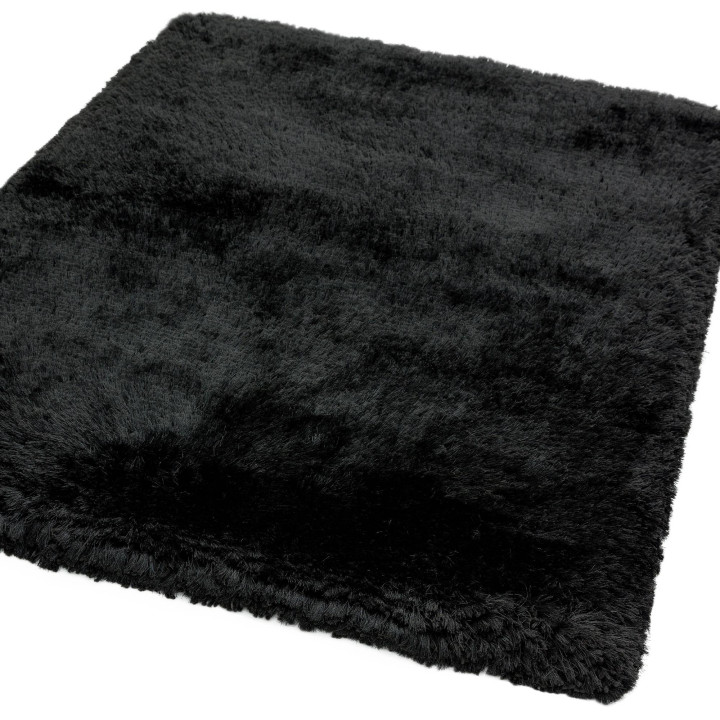 Rug Plush plain black 140x200 cm