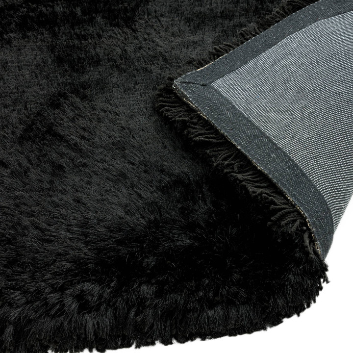 Rug Plush plain black 140x200 cm