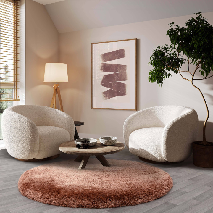 Rug Plush plain antique pink pink 160x230 cm