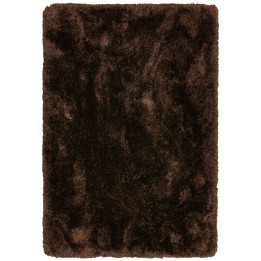 Rug Plush plain dark brown brown 160x230 cm