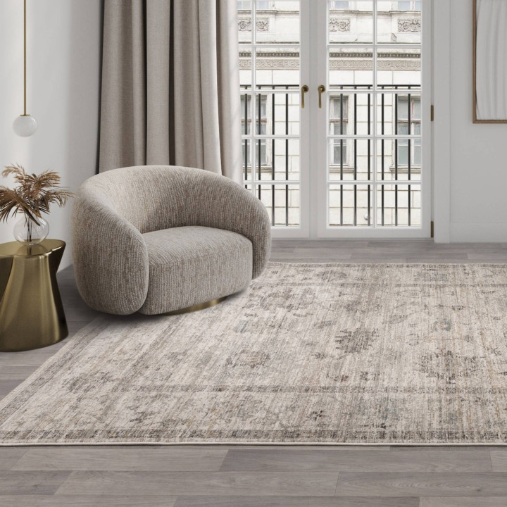 Tappeto Jasper floreale beige e grigio 200x300 c