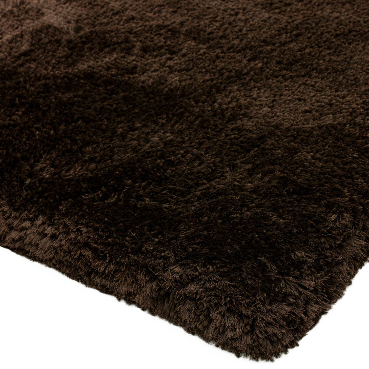 Rug Plush plain dark brown brown 160x230 cm