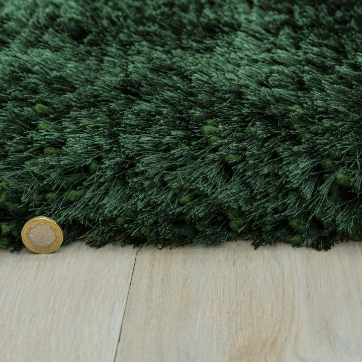Tappeto Plush tinta unita verde scuro e verde bo
