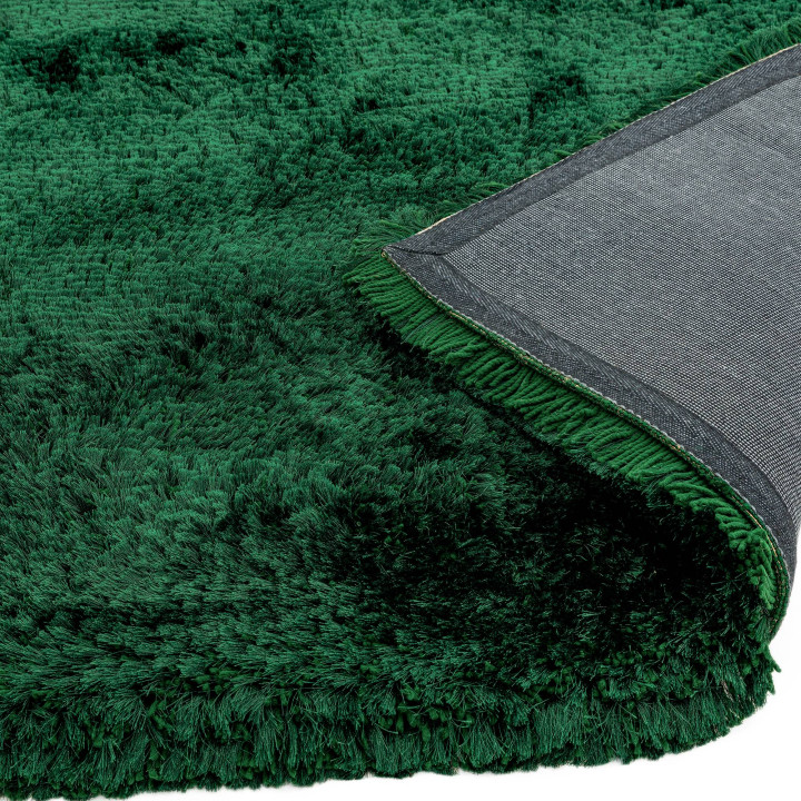 Rug Plush plain dark green olive green 120x170 c