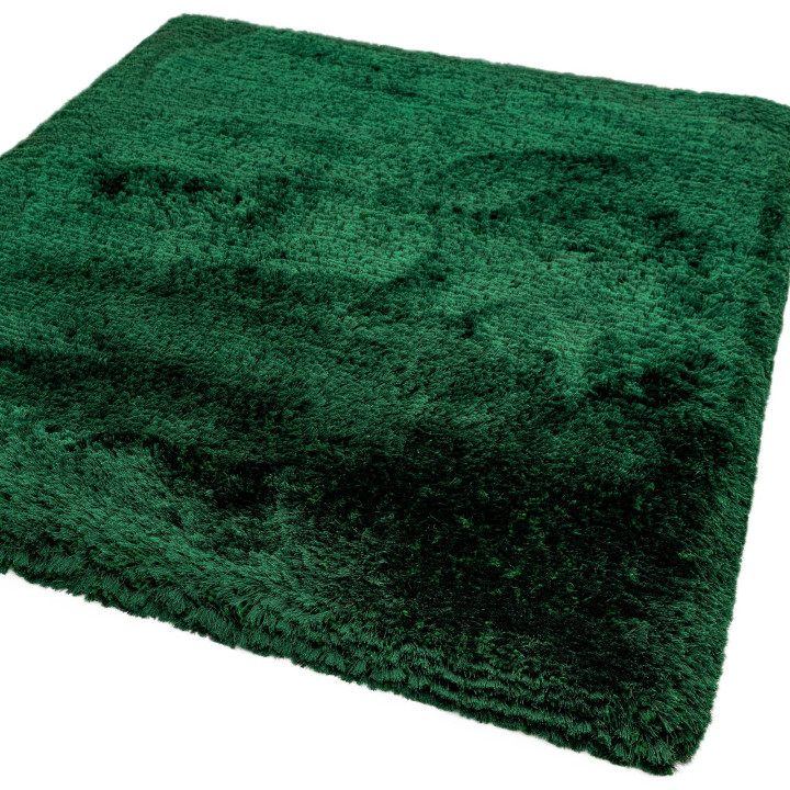 Rug Plush plain dark green emerald green 160x230